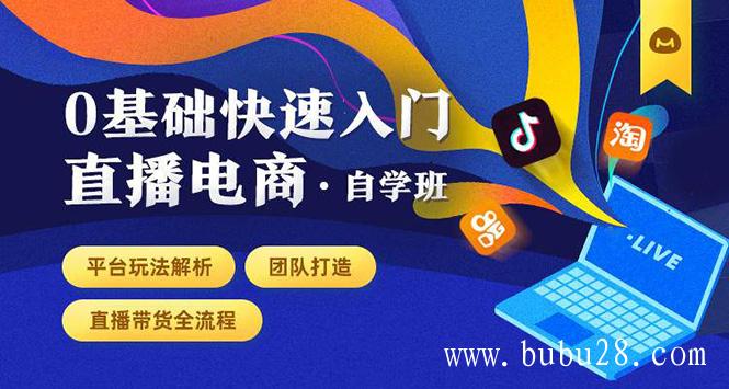 （21期）0基础快速入门直播电商课程：直播平台玩法解析-团队打造-带货全流程等环节