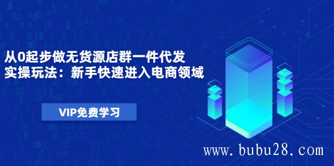 （54期）从0起步做无货源店群一件代发实操玩法：新手快速进入电商领域（40节视频）