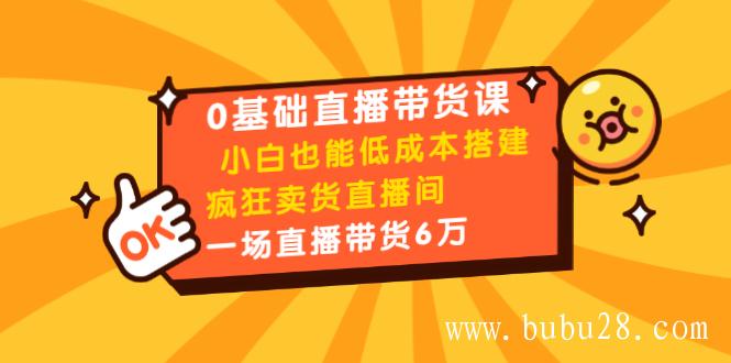  （55期）0基础直播带货课：小白也能低成本搭建疯狂卖货直播间：1场直播带货6万