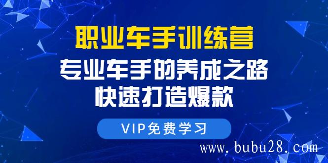 （68期）职业车手训练营：专业车手的养成之路，快速打造爆款（8节-无水印直播课）