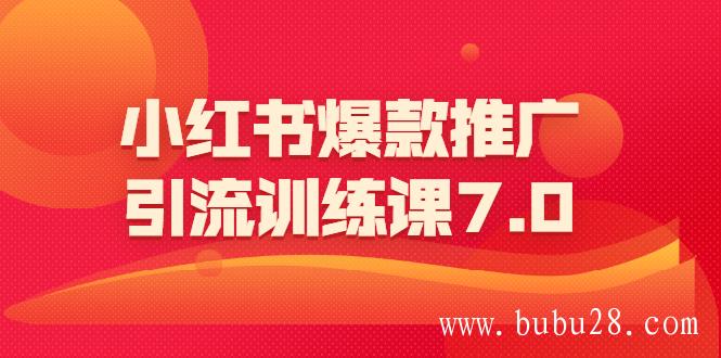 （145期）小红书爆款推广引流训练课7.0：一部手机即可操作玩转小红书引流赚钱