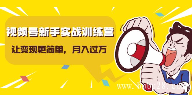 （215期）视频号新手实战训练营，让变现更简单，玩赚视频号，轻松月入过万