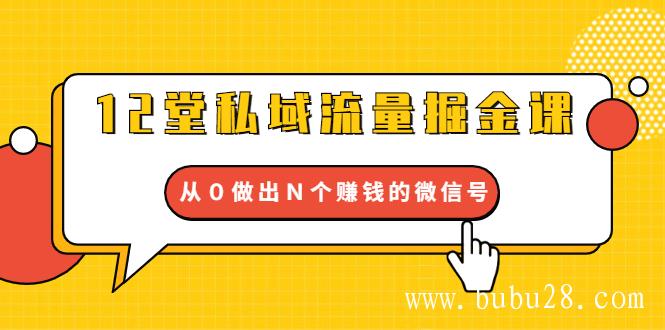 （247期）12堂私域流量掘金课：打通私域４大关卡，从０做出Ｎ个赚钱的微信号