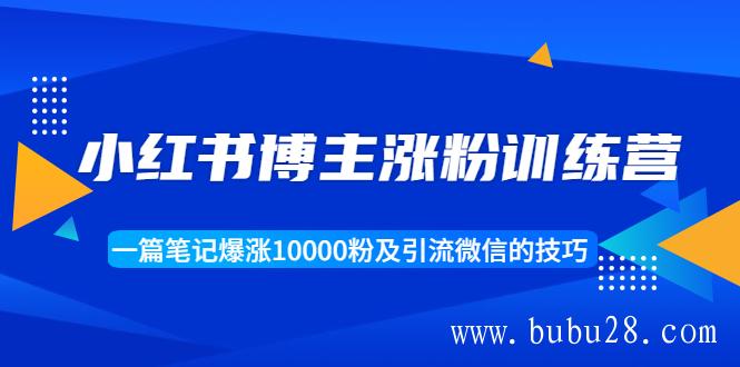 （265期）小红书博主涨粉训练营：一篇笔记爆涨10000粉及引流微信的技巧