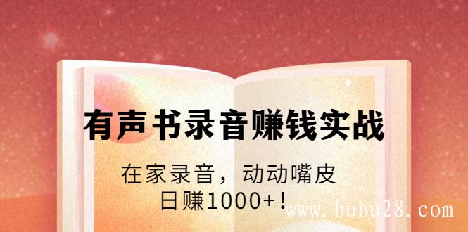 （311期）有声书录音赚钱实战：在家录音，动动嘴皮，日赚1000+！