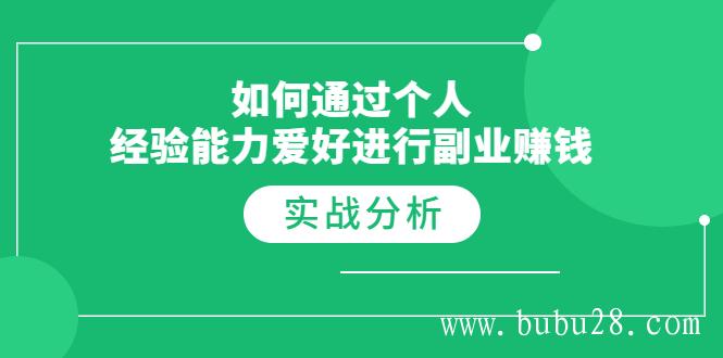 （361期）如何通过个人经验能力爱好进行副业赚钱，多种实战赚钱分析（完结）